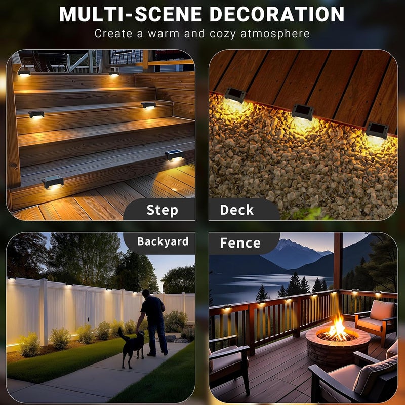 SOLPEX Solar Deck Lights, Solar Step Lights for Outside Waterproof Led Stair Light for Outdoor Fence, Balcony, Patio, Railing, Front Porch, Yard and Pathway(20pack Warm White) - Image 2